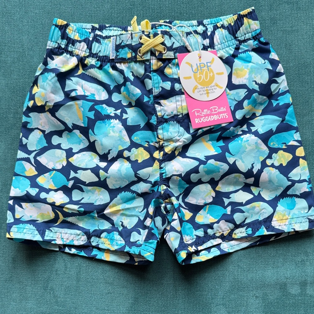 RuggedButts Kids Fish Friends Swim Shorts
